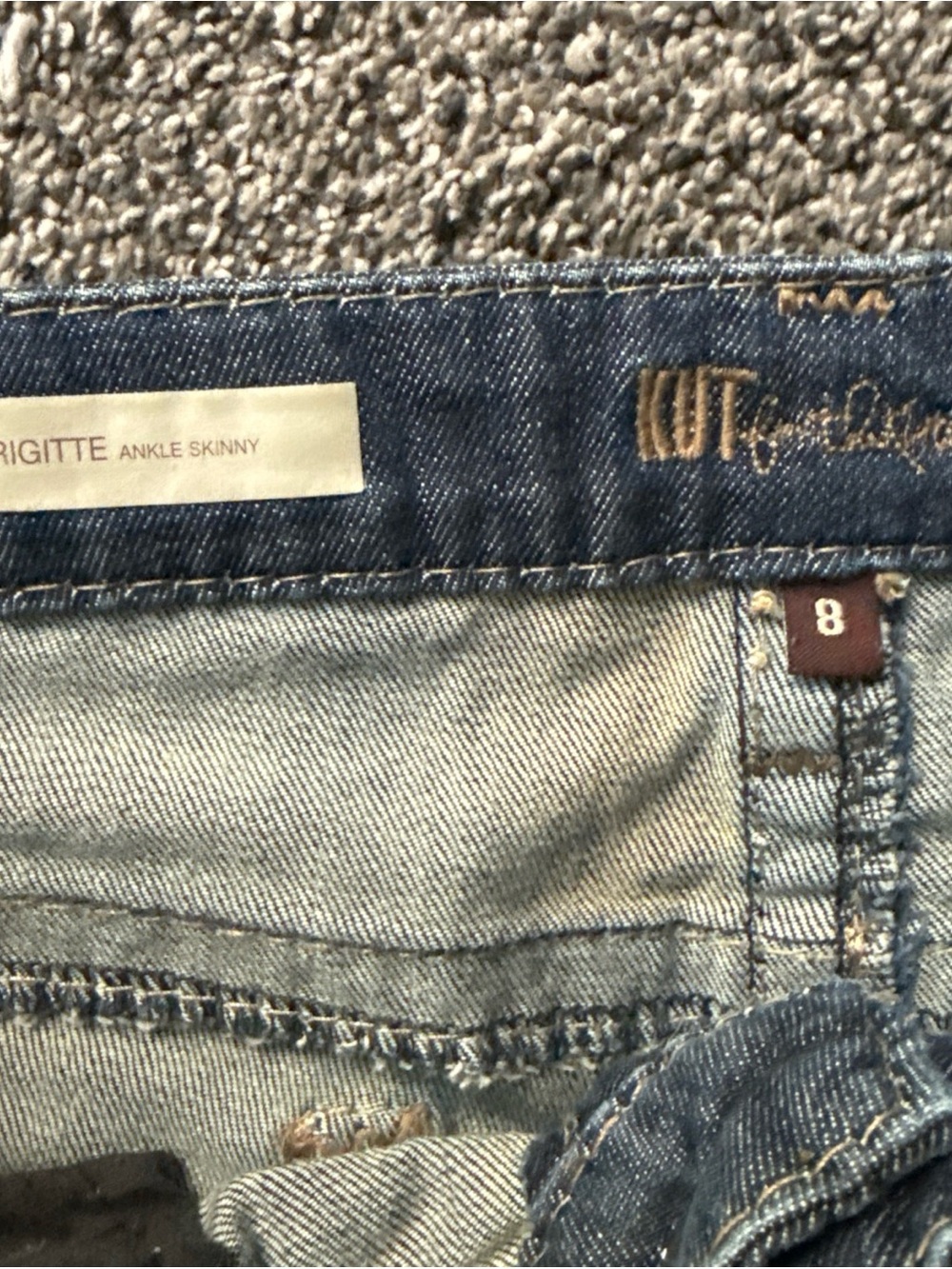 Kut from the Kloth Brigitte Ankle Skinny Jeans Women's Size 8 Medium Wash - Picture 6 of 9